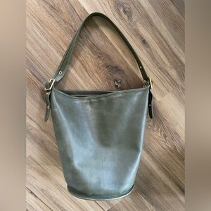 Rare Vintage Coach Duffel Sac XL Bucket Bag Green